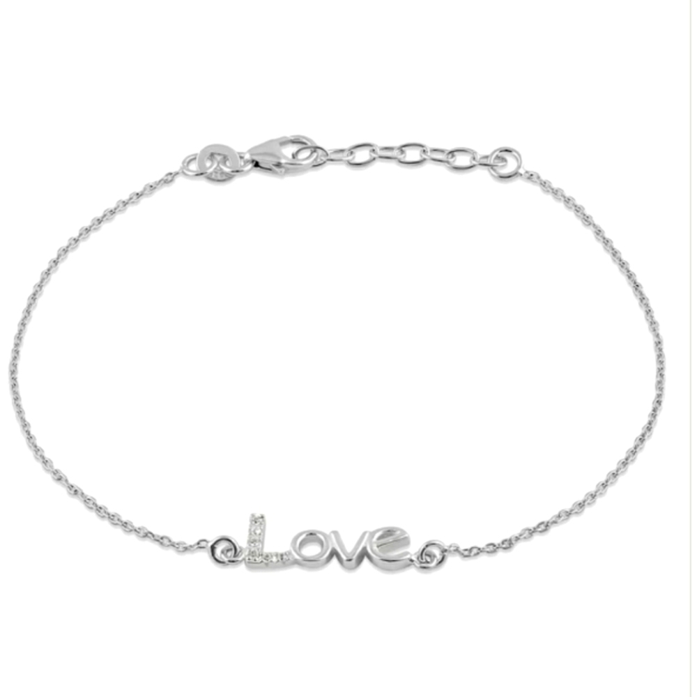 Sterling Silver "Love" CZ Bracelet